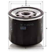 MANN-FILTER Engine Oil Filter W 1126/10