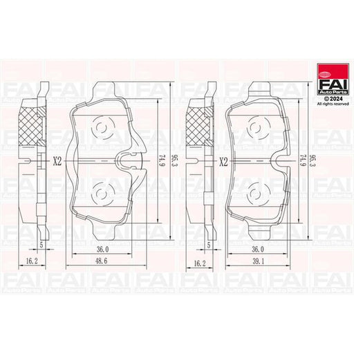 FAI Rear Brake Pad Set BP152