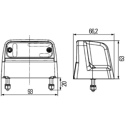 Hella Licence Plate Light / Lamp Lateral Mounting LED 2KA 012 271-231