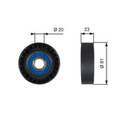 Gates V-Ribbed Belt Deflection/Guide Pulley T36208
