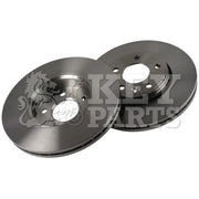 Key Parts 2 x Vented Front Brake Discs KBD4297-x2