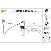 Valeo Electric Window Regulator Lifter Left Front 850388
