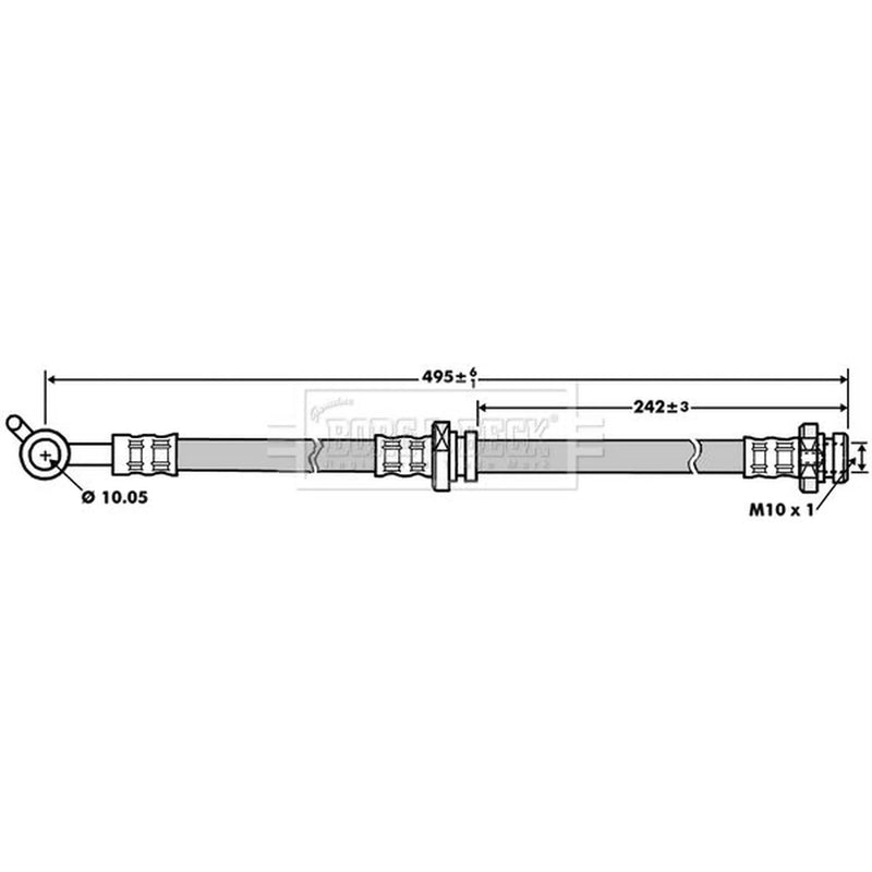 Borg & Beck Brake Hydraulic Hose Line Rear Right BBH7161