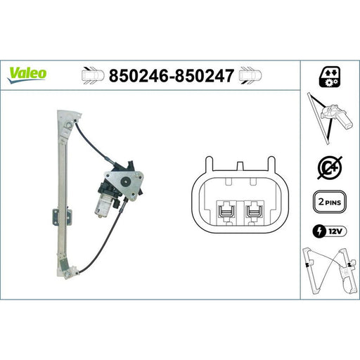 Valeo Electric Window Regulator Lifter Left Rear 850246
