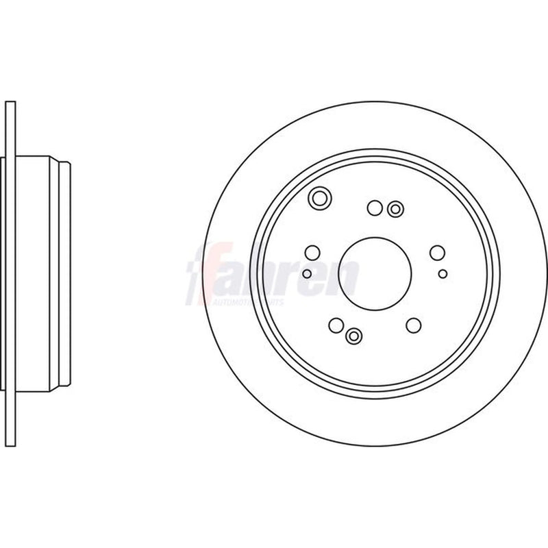 Fahren Rear Brake Solid Discs & Pads fits Honda Cr-V 2001-2007 2.0 2.2