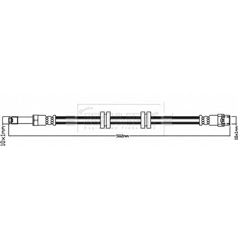 Borg & Beck Brake Hydraulic Hose Line Rear Right BBH8390