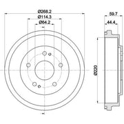 Mintex Brake Drum Assembly Rear MBD167