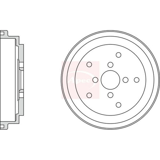 Apec Brake Drum Assembly Rear DRM9187