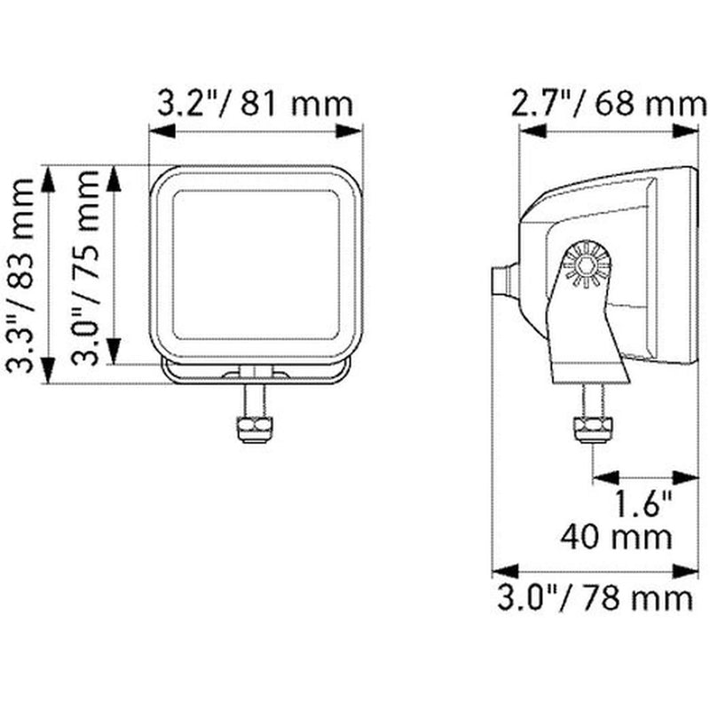Hella Led Cube Kit 3.2Inch Flood 1FA 1FA 358 176-811 1FA 358 176-811