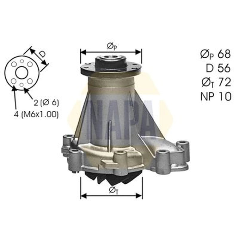 NAPA Engine Cooling Water Pump NWP1357