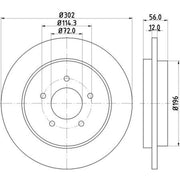 DON 2 x Solid Rear Brake Discs PCD13332-x2