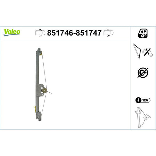 Valeo Electric Window Regulator Lifter Left Front 851746