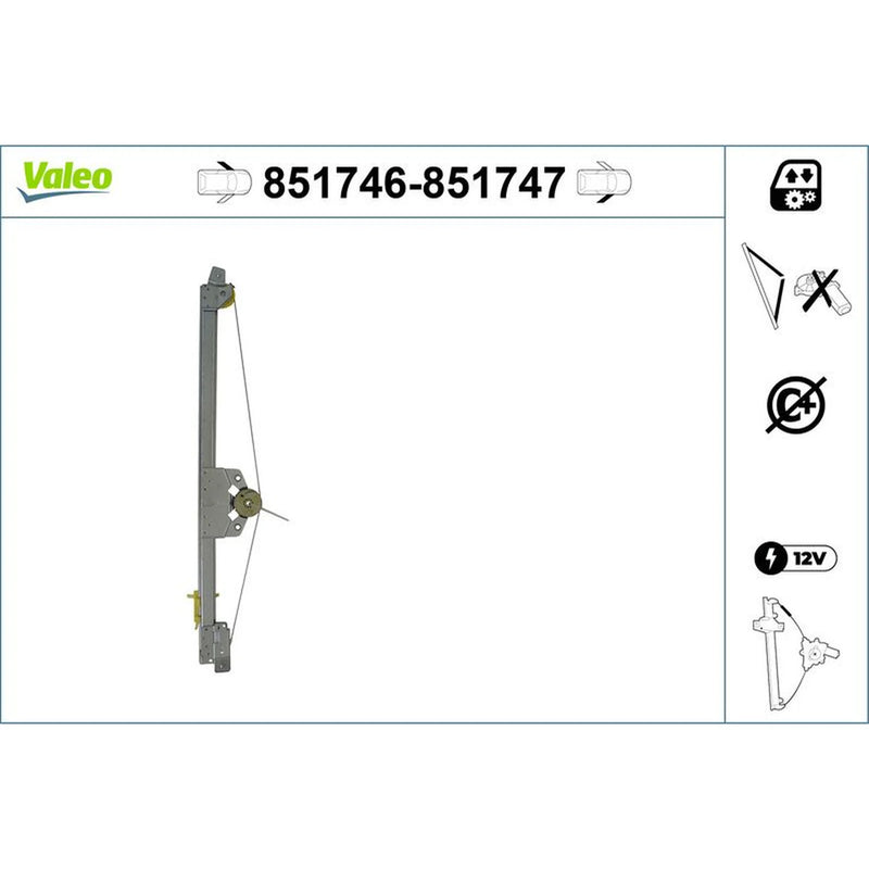 Valeo Electric Window Regulator Lifter Right Front 851747