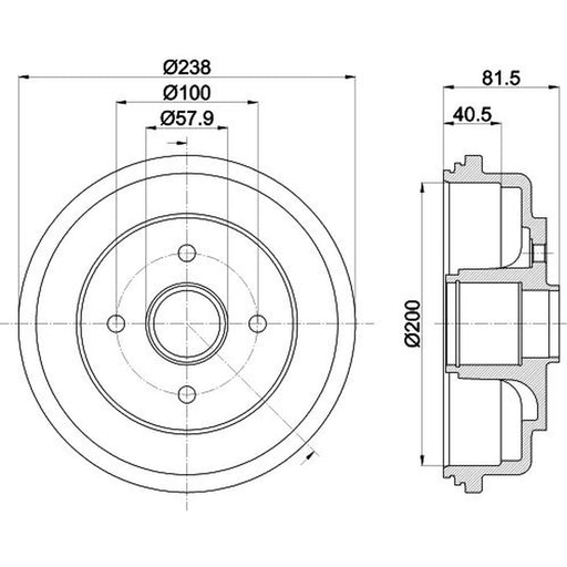 Mintex Brake Drum Assembly Rear MBD385