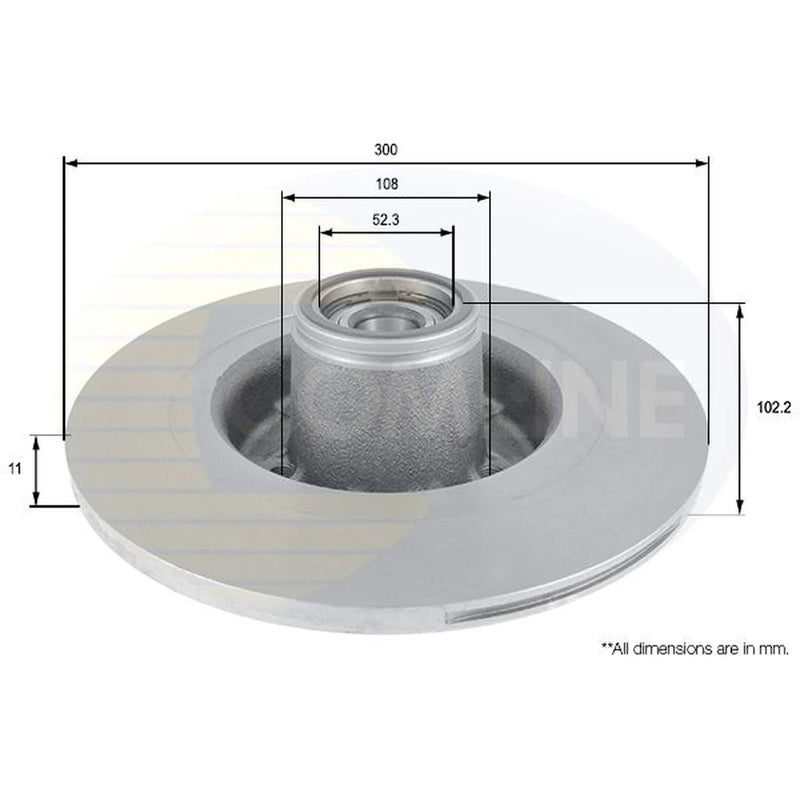Comline 2 x Solid Rear Brake Discs ADC3020-x2