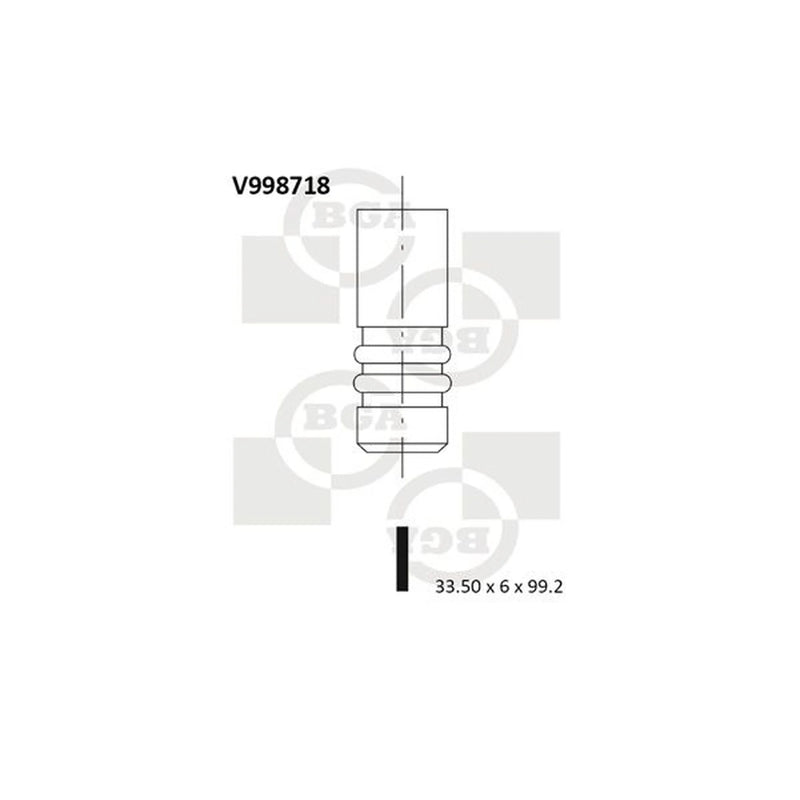BGA Engine Intake Valve 33mm Head V998718