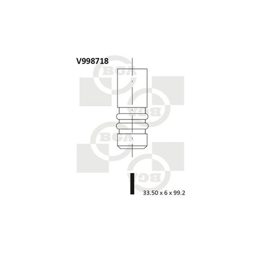 BGA Engine Intake Valve 33mm Head V998718