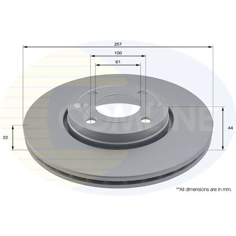 Comline 2 x Vented Front Brake Discs ADC1597V-x2