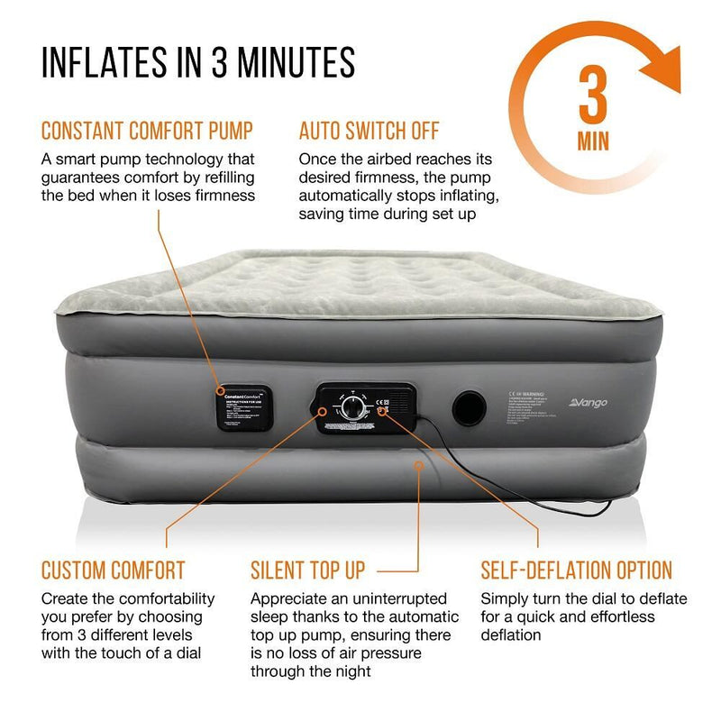 Vango Blissful Double Airbed Double Nocturne Grey - Vango - Van Life Living