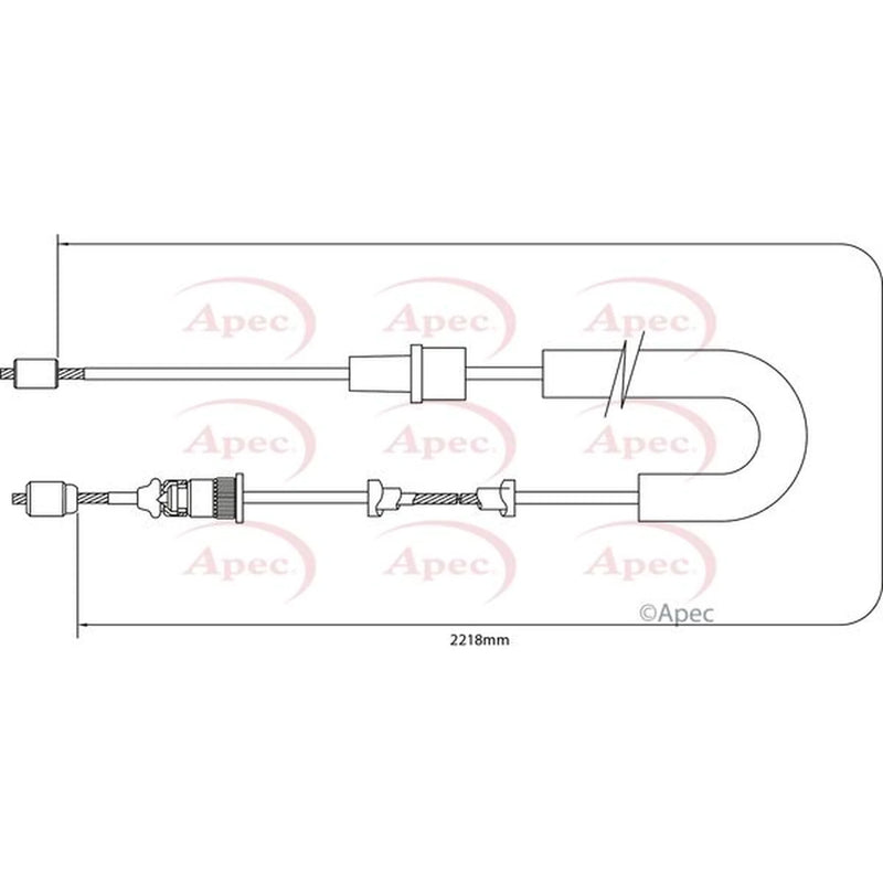 Apec Handbrake Cable Right Rear CAB1376