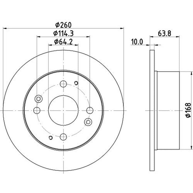 Mintex 2 x Solid Rear Brake Discs MDC1482-x2