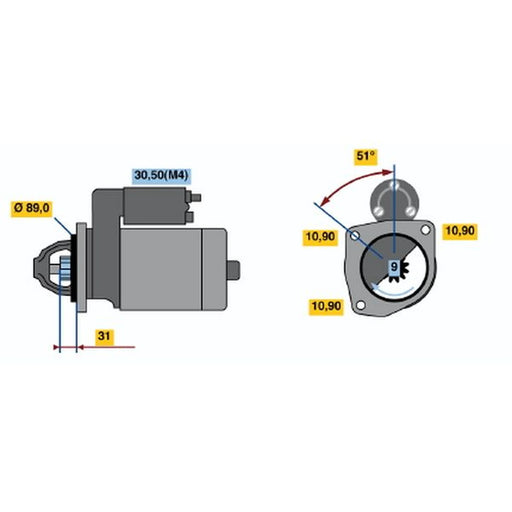Bosch Starter Motor 24V 4kW 9 Teeth 0 986 021 000