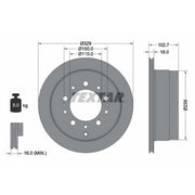 Textar 2 x Vented Rear Brake Discs 92172803-x2