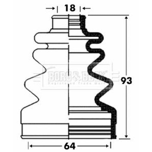 Borg & Beck Drive Shaft Bellow Kit transmission sided BCB2862