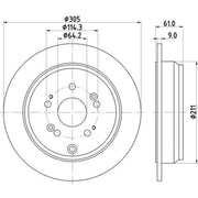 DON 2 x Solid Rear Brake Discs PCD12962-x2