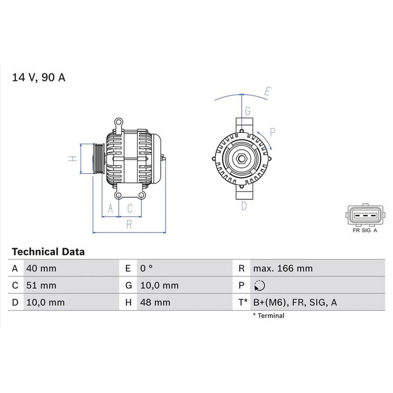 Bosch Car Alternator 12V 0 986 049 141