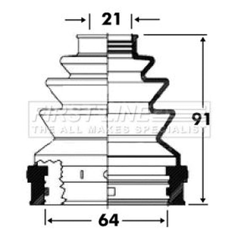 First Line Drive Shaft Bellow Kit transmission sided FCB2818