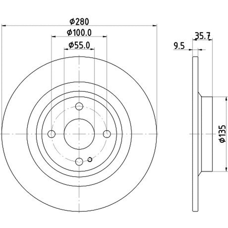 DON 2 x Solid Rear Brake Discs PCD20382-x2
