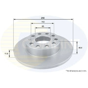 Comline 2 x Solid Rear Brake Discs ADC1448-x2