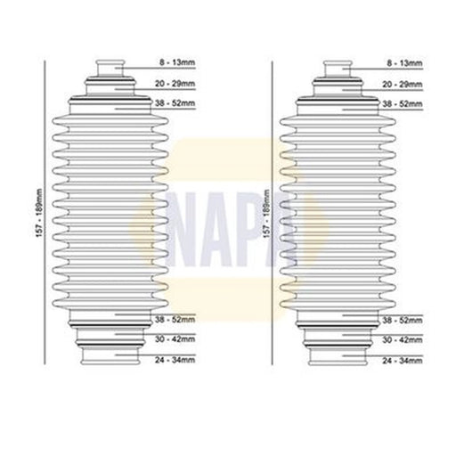 NAPA Steering Bellow Kit Front NCB3007
