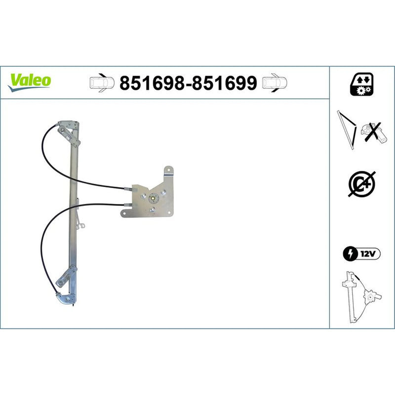 Valeo Electric Window Regulator Lifter Right Front 851699