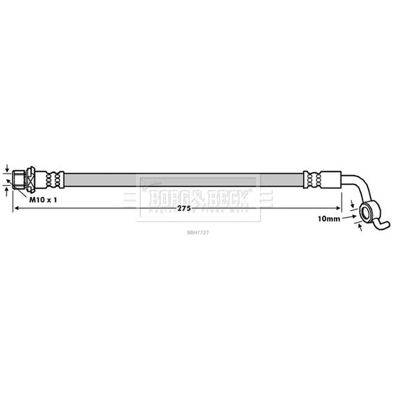 Borg & Beck Brake Hydraulic Hose Line Rear Right BBH7727