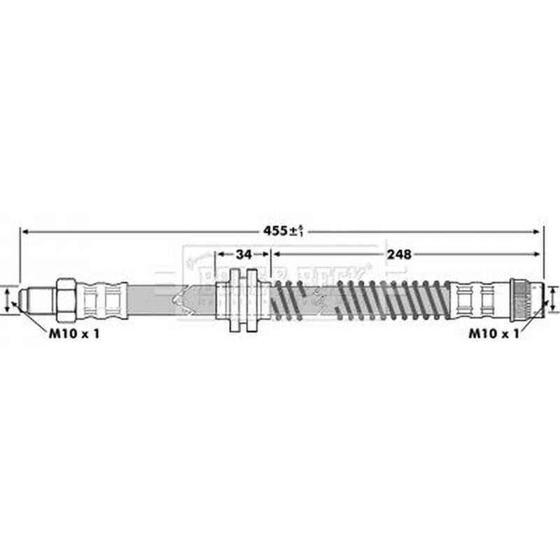 Borg & Beck Brake Hydraulic Hose Line Front Right BBH7175