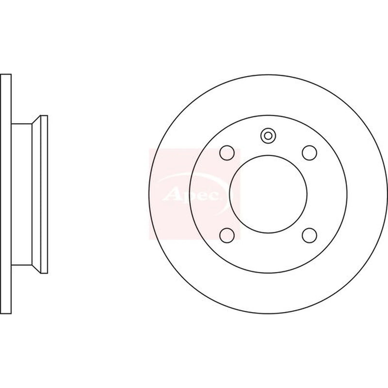 Apec 2 x Solid Front Brake Discs DSK133-x2