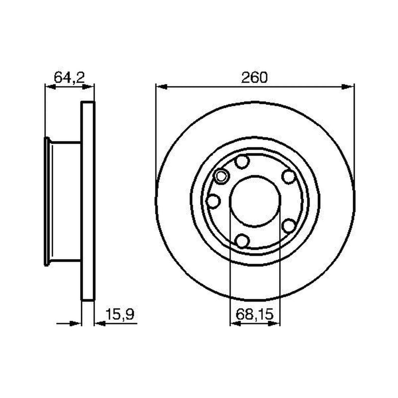Bosch 2 x Solid Front Brake Discs 0986478547-x2