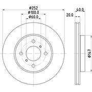 Mintex 2 x Vented Front Brake Discs MDC2813C