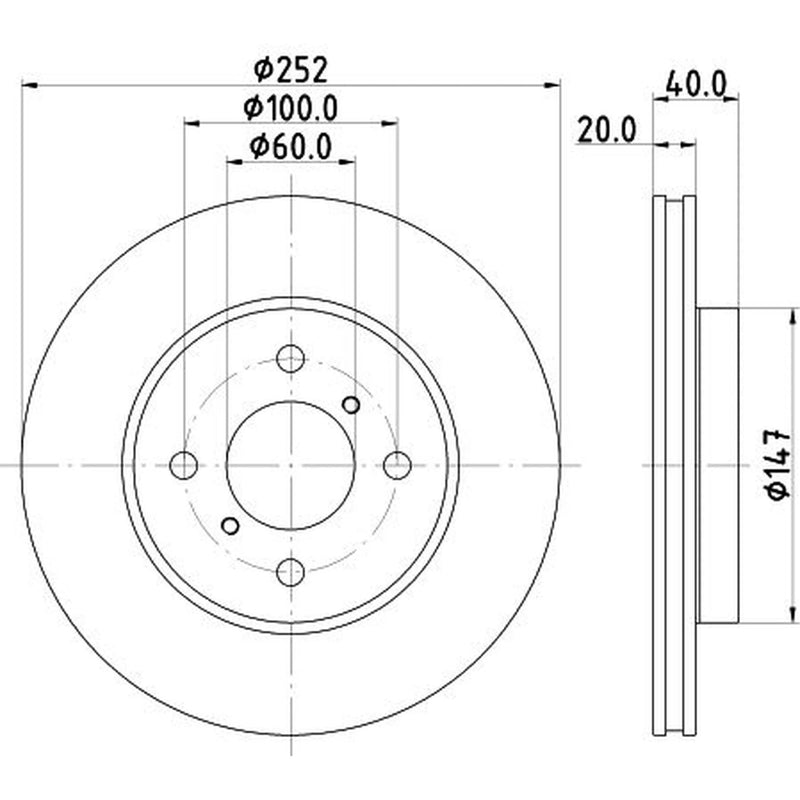 Mintex 2 x Vented Front Brake Discs MDC2813C