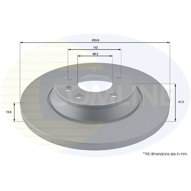 Comline 2 x Solid Rear Brake Discs ADC1440-x2