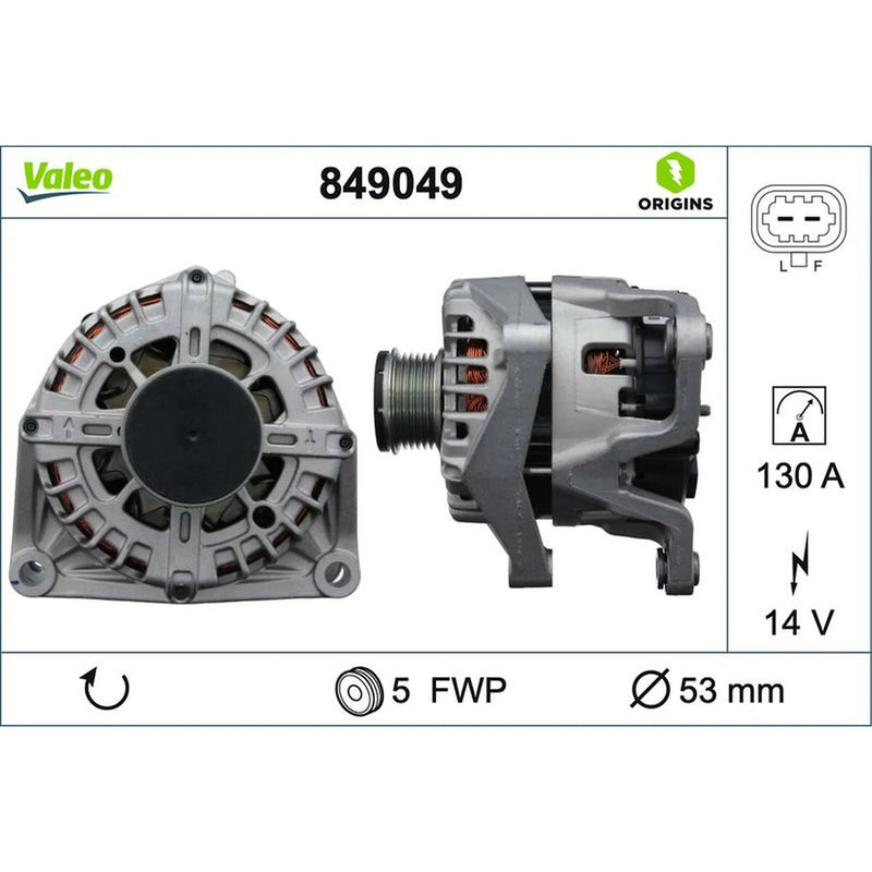 Valeo Car Alternator 12V 849049