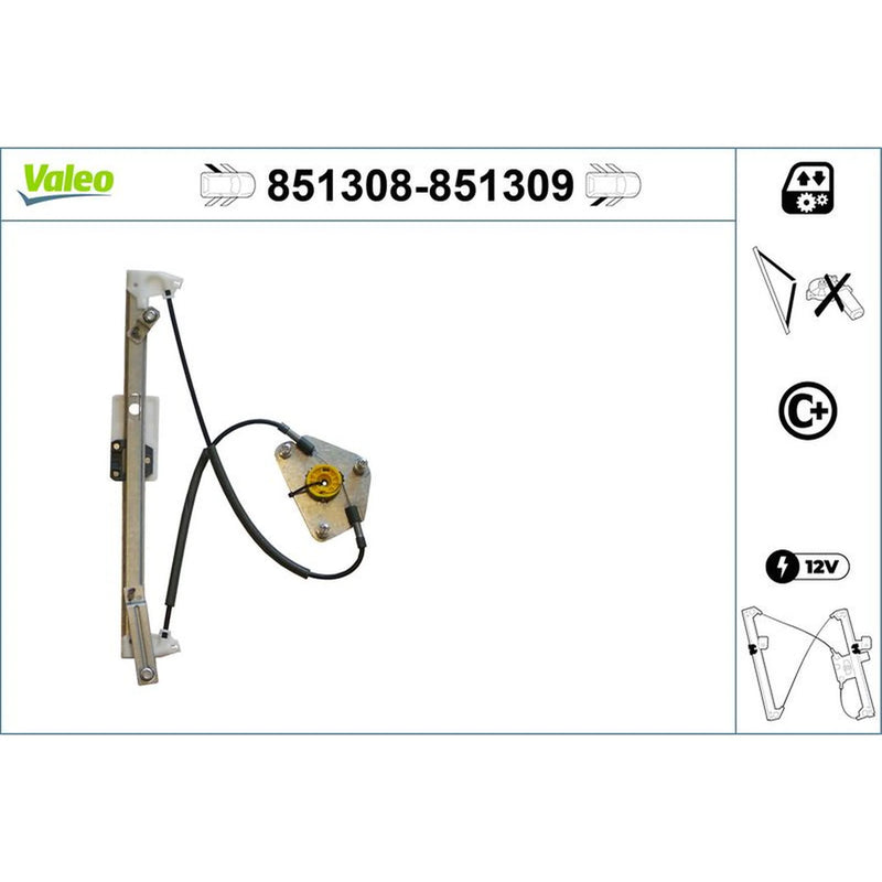 Valeo Electric Window Regulator Lifter Right Rear 851309