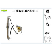 Valeo Electric Window Regulator Lifter Left Rear 851308