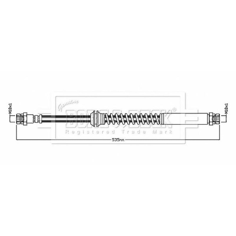 Borg & Beck Brake Hydraulic Hose Line Rear Right BBH8861