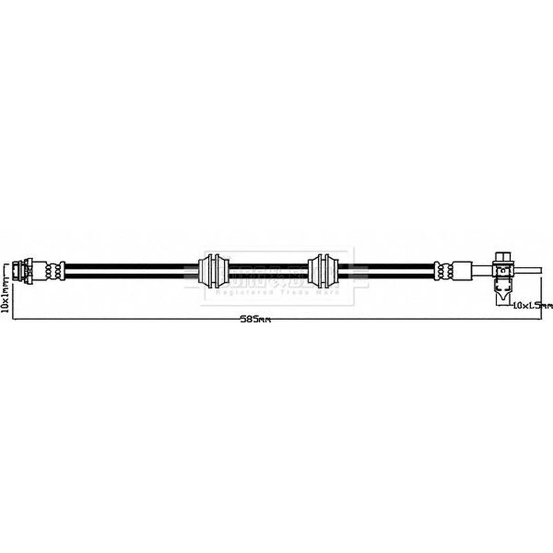 Borg & Beck Brake Hydraulic Hose Line Rear Right BBH8454