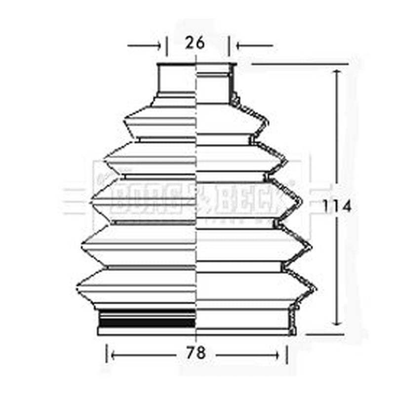 Borg & Beck Drive Shaft Bellow Kit Wheel Side Thermoplast BCB2347