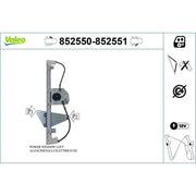 Valeo Electric Window Regulator Lifter Left Front 852550