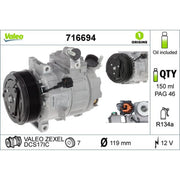 Valeo Air Conditioning Compressor 716694